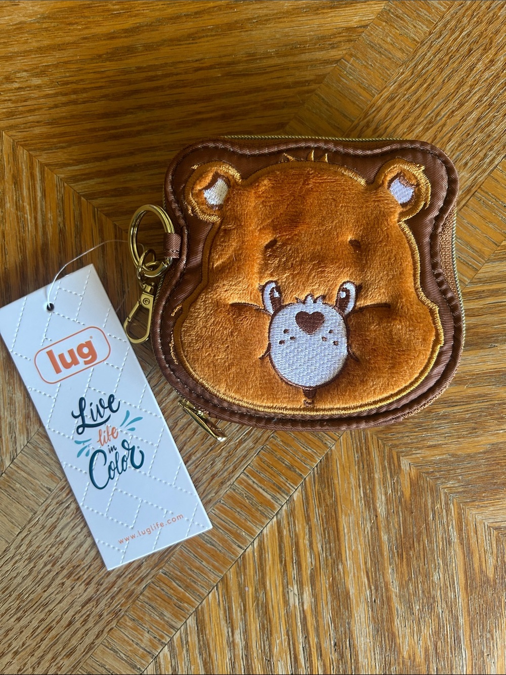 lug Brown Plush Bear Coin Pouch Keyring